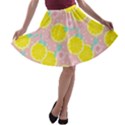 Pink lemons A-line Skater Skirt View1