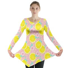 Pink Lemons Long Sleeve Tunic  by ConteMonfrey