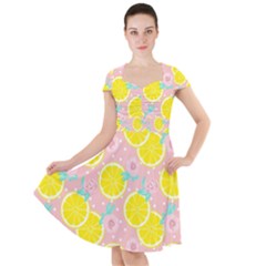 Pink Lemons Cap Sleeve Midi Dress by ConteMonfrey