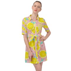 Pink Lemons Belted Shirt Dress by ConteMonfrey