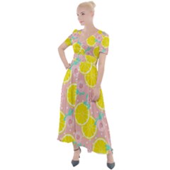 Pink Lemons Button Up Short Sleeve Maxi Dress by ConteMonfrey