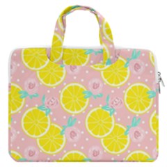 Pink Lemons Macbook Pro 13  Double Pocket Laptop Bag by ConteMonfrey