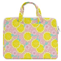 Pink Lemons Macbook Pro 16  Double Pocket Laptop Bag  by ConteMonfrey