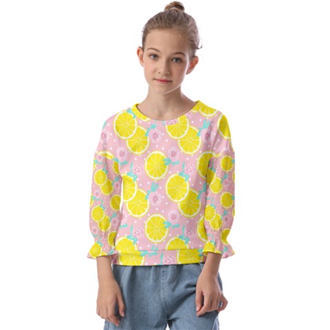 Pink Lemons Kids  Cuff Sleeve Top by ConteMonfrey