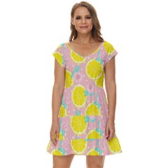 Pink Lemons Short Sleeve Tiered Mini Dress by ConteMonfrey