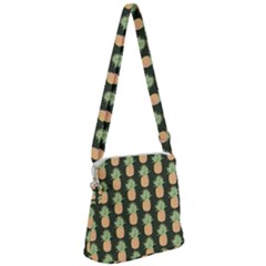 Pineapple Green Zipper Messenger Bag by ConteMonfrey