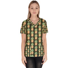 Pineapple Green Women s V-neck Scrub Top by ConteMonfrey