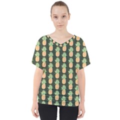 Pineapple Green V-neck Dolman Drape Top by ConteMonfrey