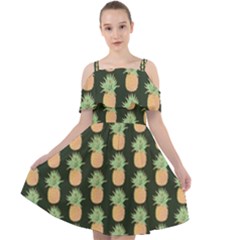 Pineapple Green Cut Out Shoulders Chiffon Dress by ConteMonfrey