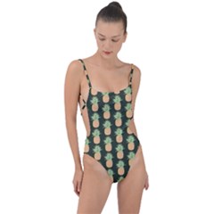 Pineapple Green Tie Strap One Piece Swimsuit by ConteMonfrey