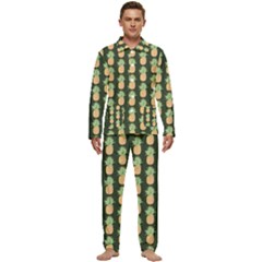 Pineapple Green Men s Long Sleeve Velvet Pocket Pajamas Set by ConteMonfrey