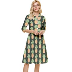 Pineapple Green Classy Knee Length Dress by ConteMonfrey