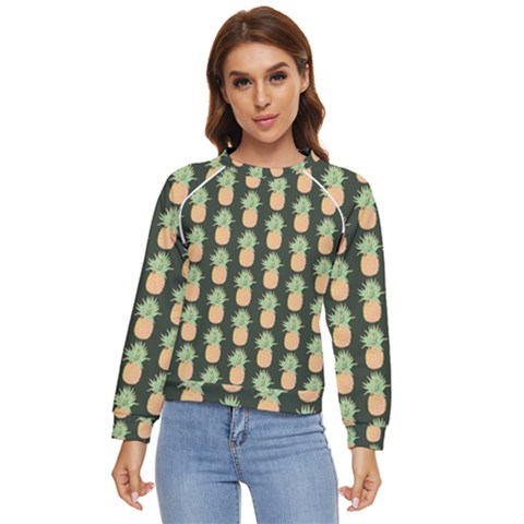 Pineapple Green Women s Long Sleeve Raglan Tee by ConteMonfrey