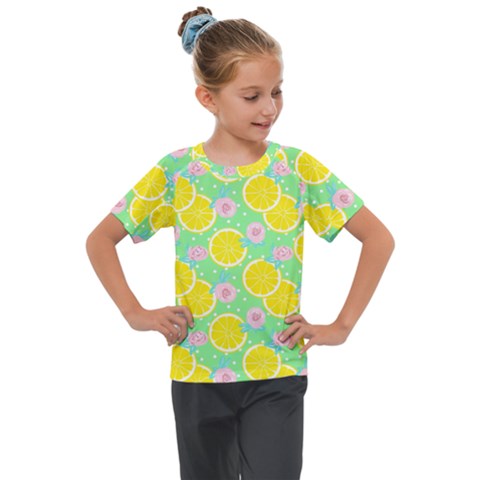 Green Lemons Kids  Mesh Piece Tee by ConteMonfrey