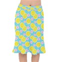 Blue neon lemons Short Mermaid Skirt View1