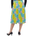 Blue neon lemons Classic Velour Midi Skirt  View2