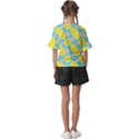 Blue neon lemons Kids  V-Neck Horn Sleeve Blouse View2