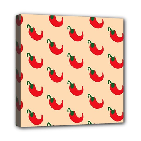 Small Mini Peppers Pink Mini Canvas 8  X 8  (stretched) by ConteMonfrey