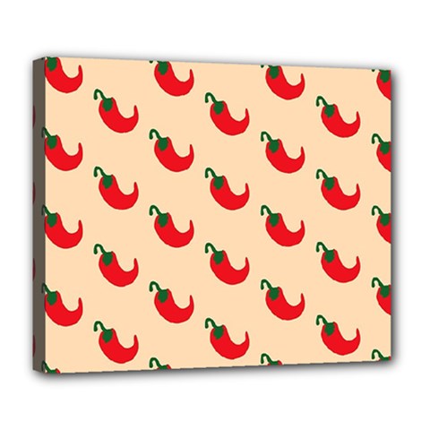 Small Mini Peppers Pink Deluxe Canvas 24  X 20  (stretched) by ConteMonfrey