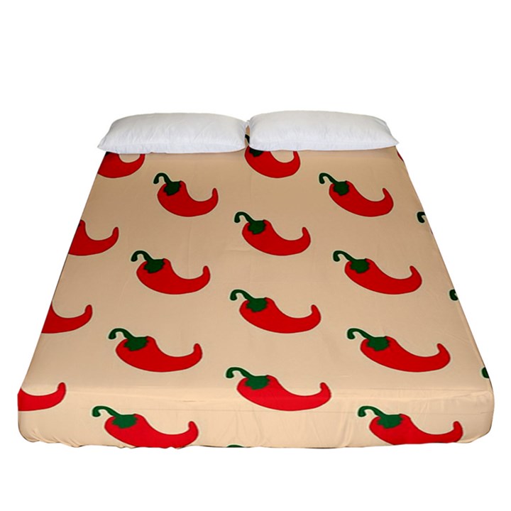 Small Mini Peppers Pink Fitted Sheet (California King Size)