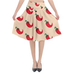 Small Mini Peppers Pink Flared Midi Skirt by ConteMonfrey