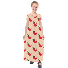 Small Mini Peppers Pink Kids  Short Sleeve Maxi Dress by ConteMonfrey