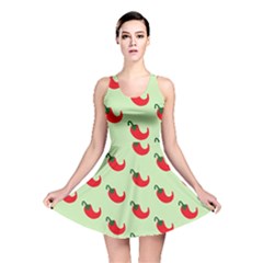 Small Mini Peppers Green Reversible Skater Dress by ConteMonfrey