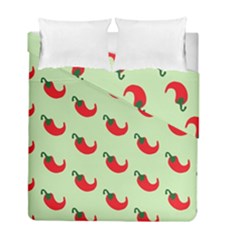 Small Mini Peppers Green Duvet Cover Double Side (full/ Double Size) by ConteMonfrey