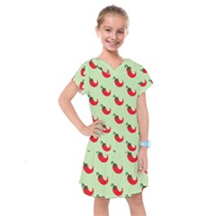 Small Mini Peppers Green Kids  Drop Waist Dress by ConteMonfrey