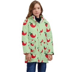 Small Mini Peppers Green Kid s Hooded Longline Puffer Jacket by ConteMonfrey