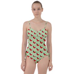 Small Mini Peppers Green Sweetheart Tankini Set by ConteMonfrey