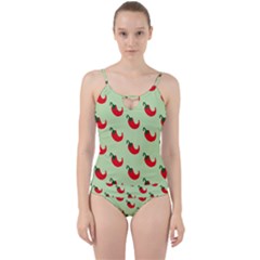 Small Mini Peppers Green Cut Out Top Tankini Set by ConteMonfrey