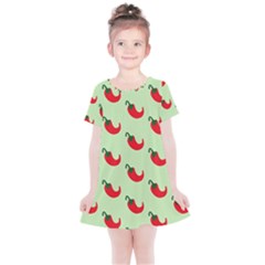 Small Mini Peppers Green Kids  Simple Cotton Dress by ConteMonfrey