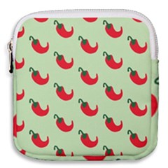 Small Mini Peppers Green Mini Square Pouch by ConteMonfrey