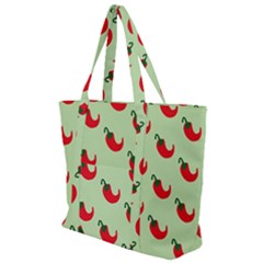 Small Mini Peppers Green Zip Up Canvas Bag by ConteMonfrey