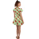 Small Mini Peppers Green Flutter Sleeve Wrap Dress View2