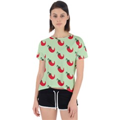 Small Mini Peppers Green Open Back Sport Tee by ConteMonfrey