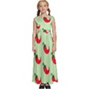 Small Mini Peppers Green Kids  Satin Sleeveless Maxi Dress View1