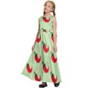 Small Mini Peppers Green Kids  Satin Sleeveless Maxi Dress View2