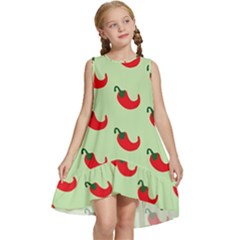 Small Mini Peppers Green Kids  Frill Swing Dress by ConteMonfrey