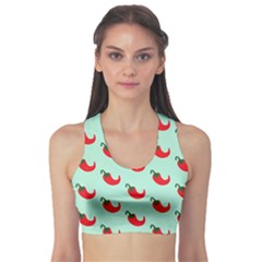 Small Mini Peppers Blue Sports Bra by ConteMonfrey