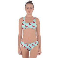 Small Mini Peppers Blue Criss Cross Bikini Set by ConteMonfrey