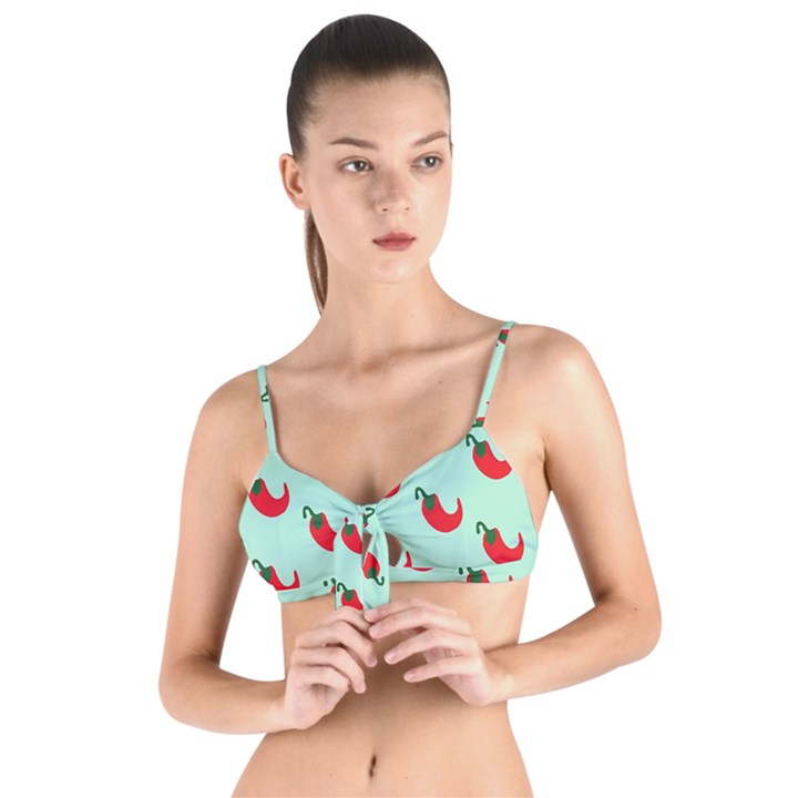 Small Mini Peppers Blue Tie Up Cut Bikini Top