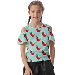 Small Mini Peppers Blue Kids  Butterfly Cutout Tee by ConteMonfrey