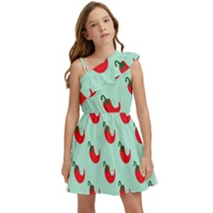 Small Mini Peppers Blue Kids  One Shoulder Party Dress by ConteMonfrey