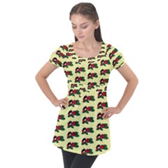 Guarana Fruit Clean Puff Sleeve Tunic Top by ConteMonfrey