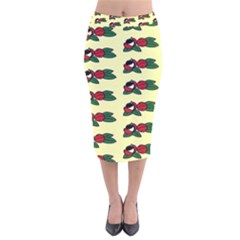 Guarana Fruit Clean Velvet Midi Pencil Skirt by ConteMonfrey