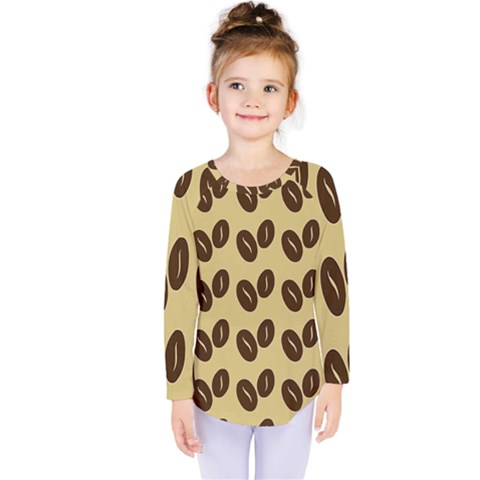 Coffee Beans Kids  Long Sleeve Tee by ConteMonfrey