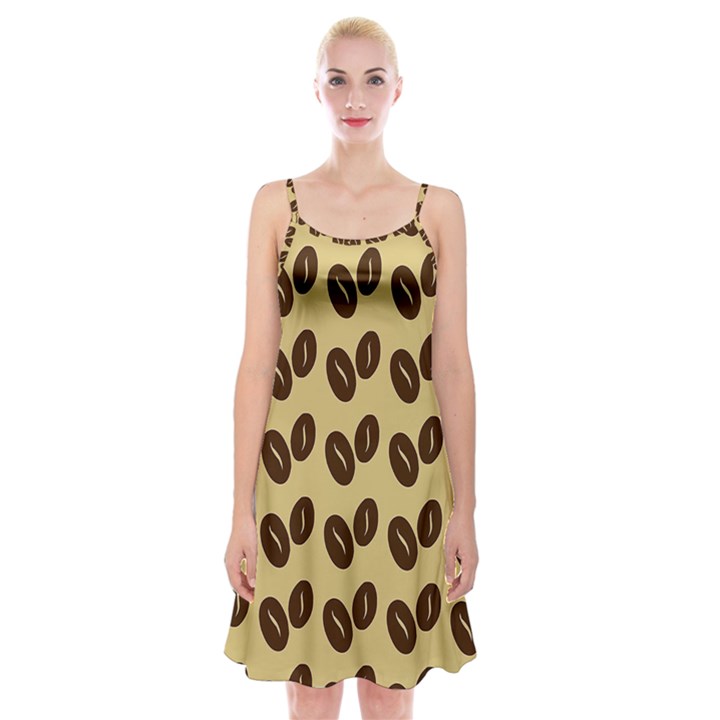 Coffee beans Spaghetti Strap Velvet Dress