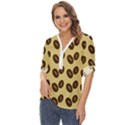 Coffee beans Zip Up Long Sleeve Blouse View2